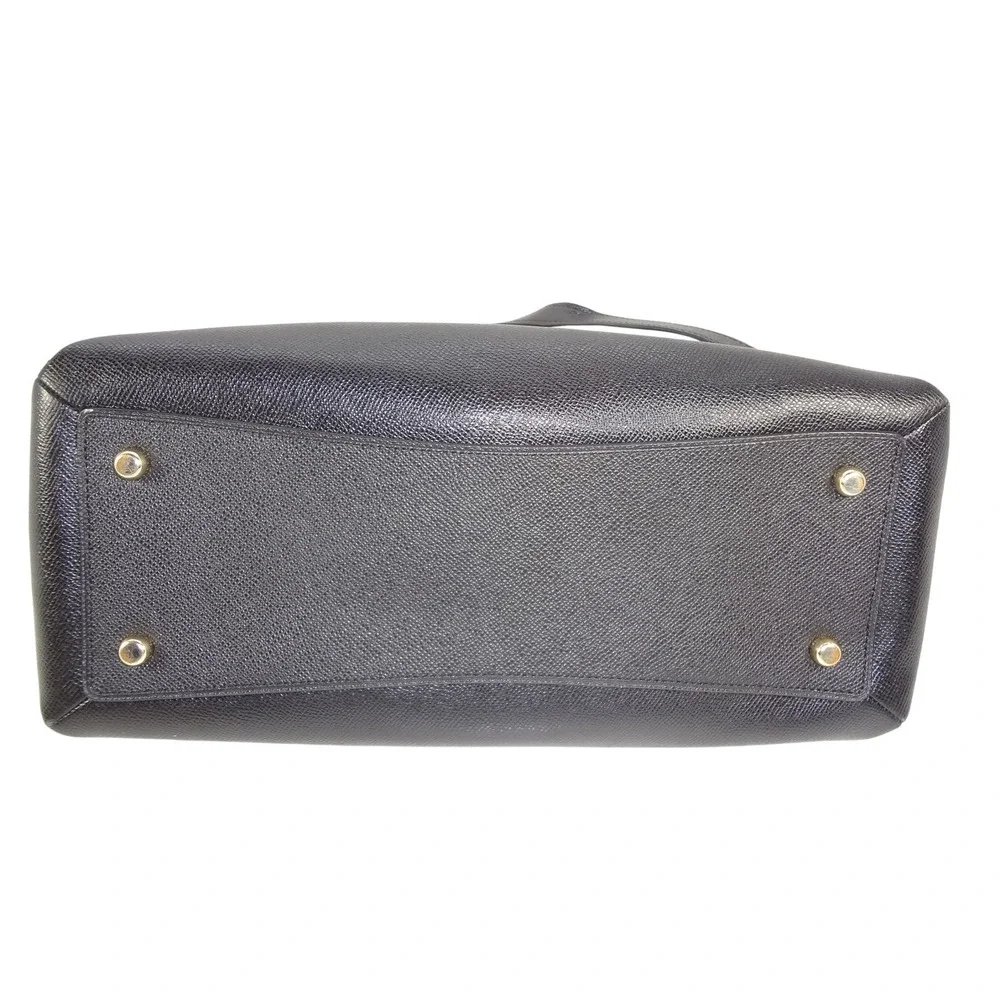 COACH Mini Lillie Carryall Handbag Crossbody Satchel Black Crossgrain‎ Leather